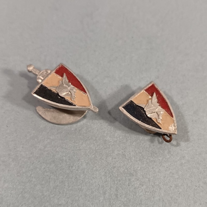 2 INSIGNES OU BOUTONNIERES PATRIOTIQUES EN ALUMINIUM DE LA LEGION FRANCAISE DES COMBATTANTS DU MARECHAL PETAIN